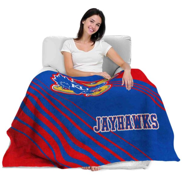 kansas jayhawks diagonal stripes blue blanket latest model