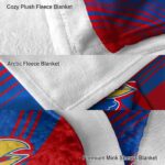 kansas jayhawks diagonal stripes blue blanket premium grade