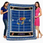 kansas jayhawks football field blue blanket best selling