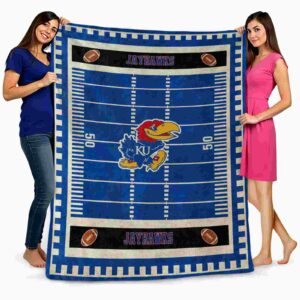 kansas jayhawks football field blue blanket fashion forward