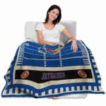 kansas jayhawks football field blue blanket best selling