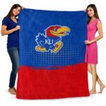kansas jayhawks gradient dots blue blanket best selling