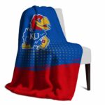 kansas jayhawks gradient dots blue blanket best selling