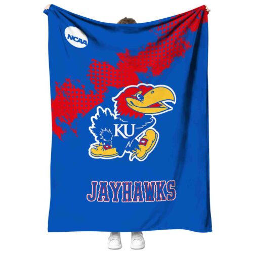 kansas jayhawks grunge texture blue blanket best selling