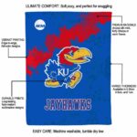 kansas jayhawks grunge texture blue blanket best selling