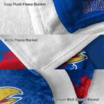 kansas jayhawks grunge texture blue blanket best selling