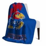 kansas jayhawks grunge texture blue blanket best selling
