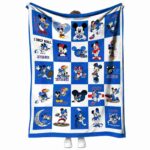 kansas jayhawks mickey minnie blue white blanket best selling