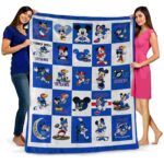 kansas jayhawks mickey minnie blue white blanket fashion forward