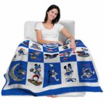 kansas jayhawks mickey minnie blue white blanket latest model