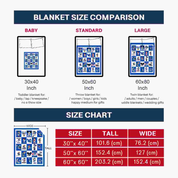 kansas jayhawks mickey minnie blue white blanket trendy