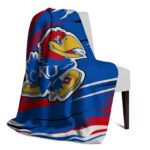 kansas jayhawks paint streaks blue white blanket top rated