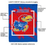 kansas jayhawks splatter effect blue blanket best selling