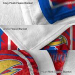 kansas jayhawks splatter effect blue blanket best selling