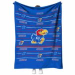 kansas jayhawks striped pattern blue blanket best selling