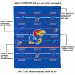 kansas jayhawks striped pattern blue blanket best selling