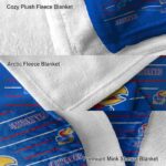kansas jayhawks striped pattern blue blanket best selling