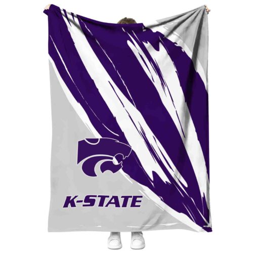 kansas state wildcats brushstrokes purple white blanket best selling