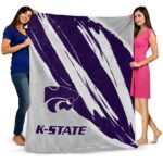 kansas state wildcats brushstrokes purple white blanket best selling