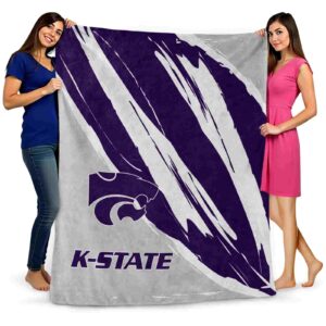 kansas state wildcats brushstrokes purple white blanket fashion forward