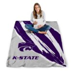 kansas state wildcats brushstrokes purple white blanket best selling