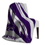 kansas state wildcats brushstrokes purple white blanket best selling