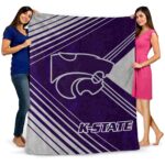 kansas state wildcats diagonal stripes purple blanket best selling