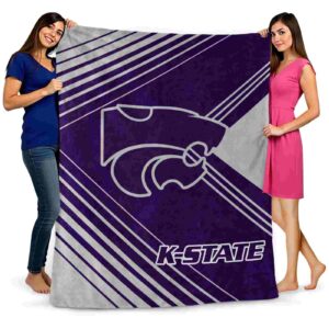 kansas state wildcats diagonal stripes purple blanket fashion forward