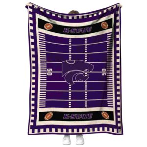kansas state wildcats football field purple blanket best selling