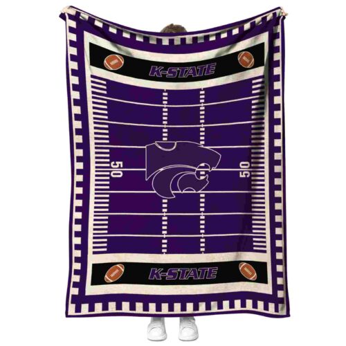 kansas state wildcats football field purple blanket best selling