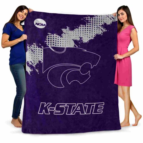 kansas state wildcats grunge texture purple blanket fashion forward