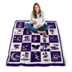 kansas state wildcats mickey minnie purple white blanket best selling