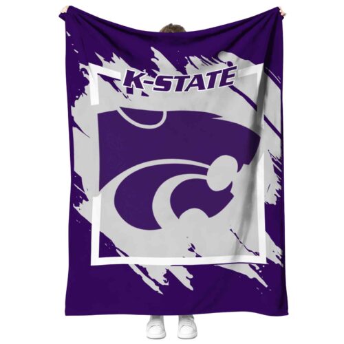 kansas state wildcats splatter effect purple blanket best selling