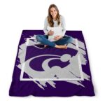 kansas state wildcats splatter effect purple blanket best selling