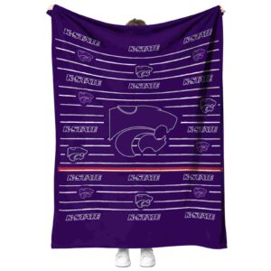 kansas state wildcats striped pattern purple blanket best selling