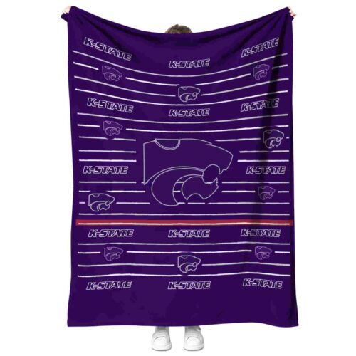 kansas state wildcats striped pattern purple blanket best selling