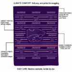 kansas state wildcats striped pattern purple blanket best selling