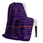 kansas state wildcats striped pattern purple blanket best selling