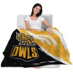 kennesaw state owls brushstrokes gold white blanket best selling