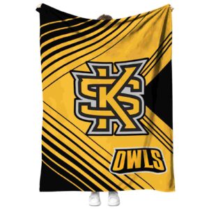 kennesaw state owls diagonal stripes gold blanket best selling