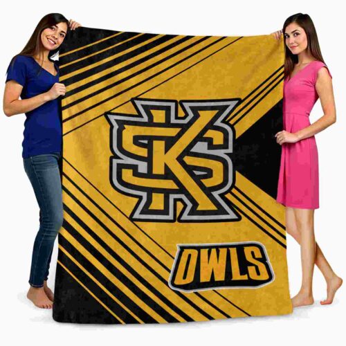 kennesaw state owls diagonal stripes gold blanket fashion forward