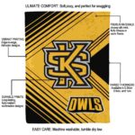 kennesaw state owls diagonal stripes gold blanket best selling