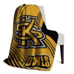 kennesaw state owls diagonal stripes gold blanket best selling