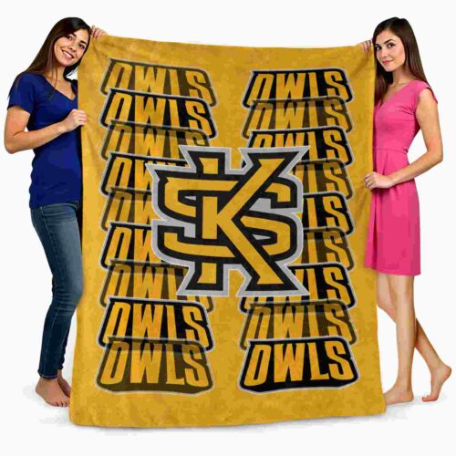 kennesaw state owls fan pride gold blanket fashion forward