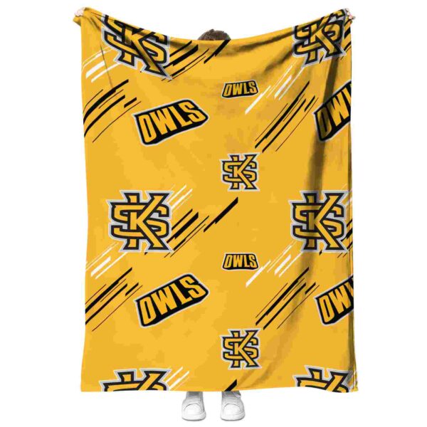 kennesaw state owls fan spirit gold blanket best selling
