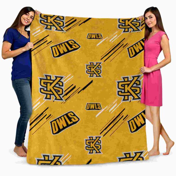 kennesaw state owls fan spirit gold blanket fashion forward