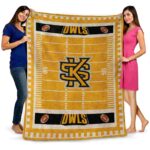 kennesaw state owls football field gold blanket fashion forward