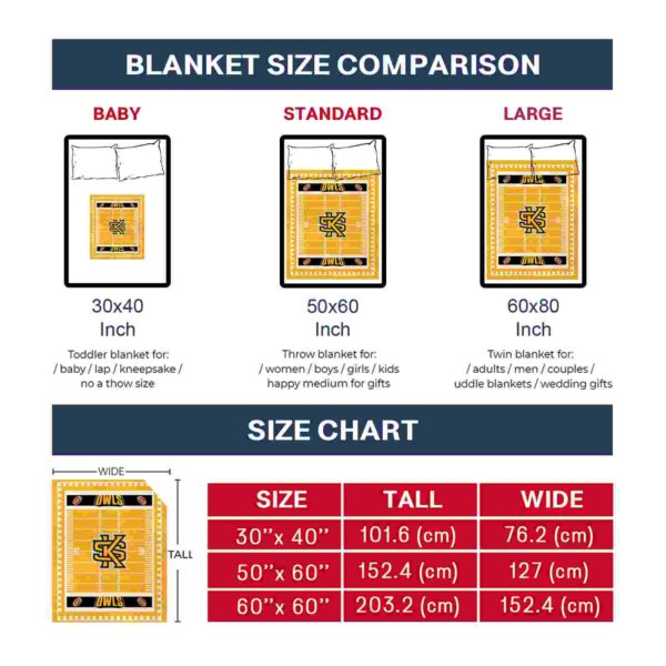kennesaw state owls football field gold blanket trendy