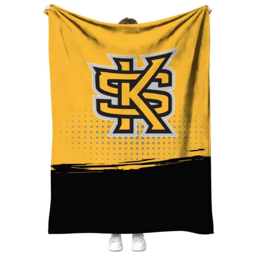 kennesaw state owls gradient dots gold blanket best selling