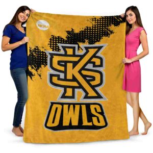 kennesaw state owls grunge texture gold blanket fashion forward